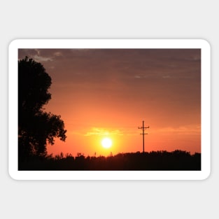 Kansas Blazing Orange Silhouette Sunset Sticker